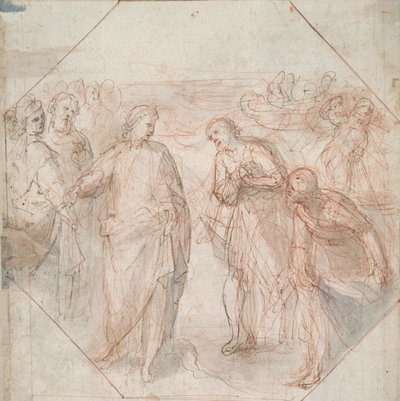 Upadek Szymona Maga (recto); Powołanie Jakuba i Jana (lub Piotra i Andrzeja) (verso) autorstwa Giovanni Balducci