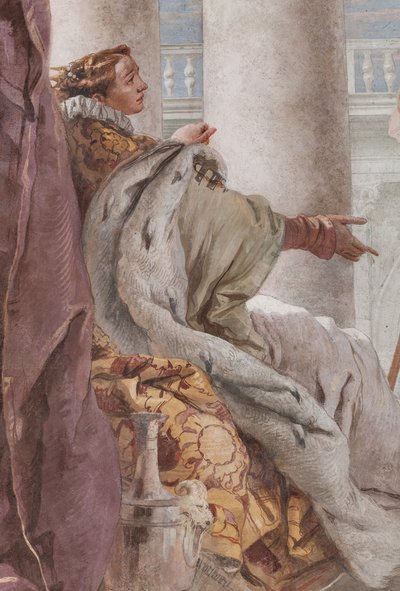 Palazzina (Mały Budynek), trzeci pokój lub pokój Eneidy: „Eneasz przedstawia Erosa Didone na podobieństwo Ascaniusza”, szczegół autorstwa Giovanni Battista Tiepolo