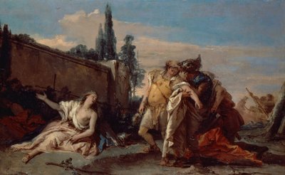 Rinaldo porzucający Armidę (olej na płótnie) autorstwa Giovanni Battista (1696-1770) Tiepolo