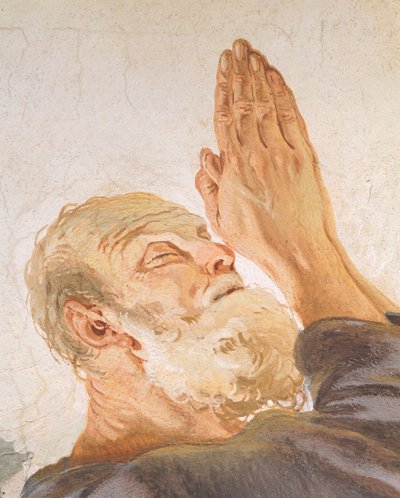 Abraham i anioły, Giambattista Tiepolo (1696-1770), fresk, Detal, Pałac Arcybiskupi, Udine autorstwa Giovanni Battista Tiepolo