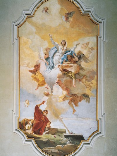 Wniebowzięcie, Giovanni Battista Tiepolo (1696-1770), fresk, Oratorium Czystości, Udine autorstwa Giovanni Battista Tiepolo