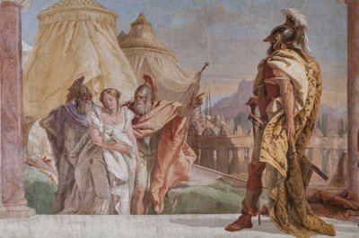 Eurybates i Talthybius prowadzący Bryzeidę do Agamemnona (fragment) autorstwa Giovanni Battista Tiepolo