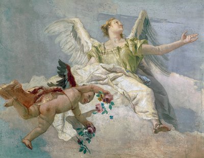 Chwała aniołów, Giovanni Battista Tiepolo (1696-1770), fresk, Detal, Oratorium Czystości, Udine autorstwa Giovanni Battista Tiepolo