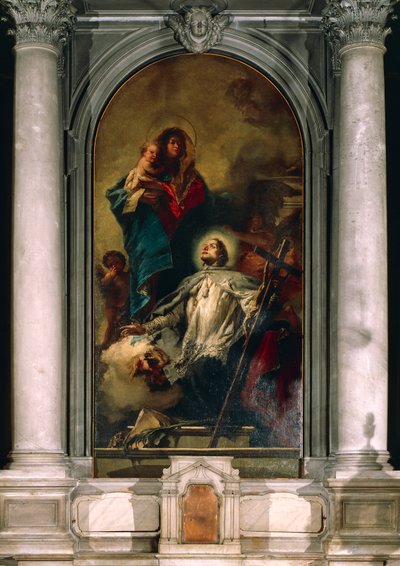 Dziewica ukazująca się św. Janowi Nepomuceńskiemu autorstwa Giovanni Battista Tiepolo