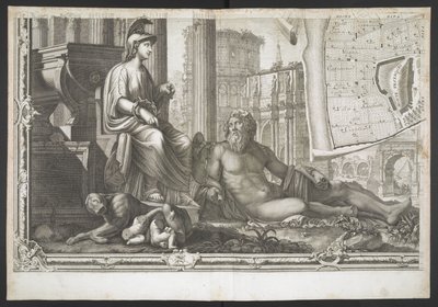 Figury i rzeźby z Nowego Planu Rzymu ujawnione przez G. Nolli autorstwa Giovanni Battista (after) Nolli