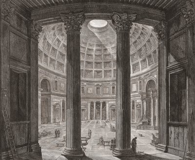 Wnętrze Panteonu, Rzym, Włochy. Piranesi. autorstwa Giovanni Battista (after) Piranesi
