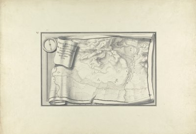 Plan ruin w Sardes ze śladami starożytnych budowli istniejących jeszcze w 1750, ok. 1750 (pióro i atrament z rozmyciem grafitu na papierze) autorstwa Giovanni Battista Borra