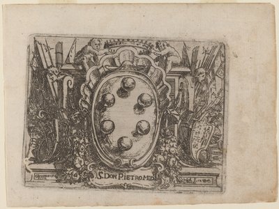 Dedykacja dla Don Pietro Medici z „Bizzrie di vari Figure” autorstwa Giovanni Battista Bracelli