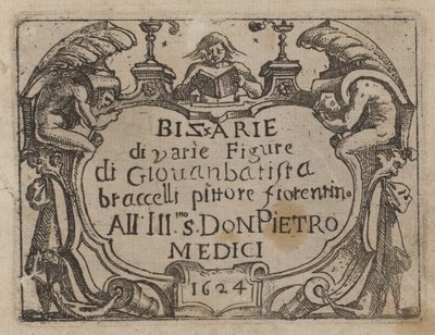 Strona tytułowa "Gonzo różnych postaci" autorstwa Giovanni Battista Bracelli