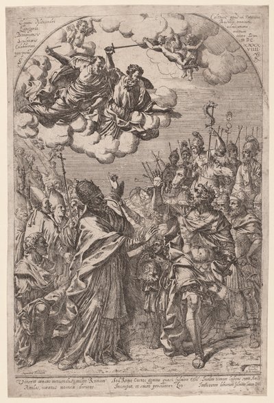 Attila u bram Rzymu autorstwa Giovanni Battista Bracelli, after Alessandro Algardi