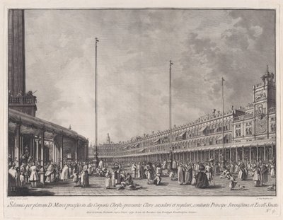 Tablica 9: Procesja w Boże Ciało na Placu św. 1766. autorstwa Giovanni Battista Brostoloni