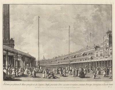 Procesja w Boże Ciało na Piazza San Marco, 17631766. autorstwa Giovanni Battista Brostoloni
