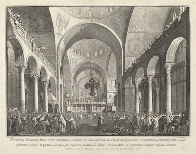 Nowo wybrany doża przedstawiony ludowi w San Marco, 17631766. autorstwa Giovanni Battista Brostoloni