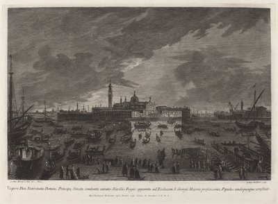 Procesja wigilijna do San Giorgio Maggiore autorstwa Giovanni Battista Brustolon after Giovanni Battista Moretti