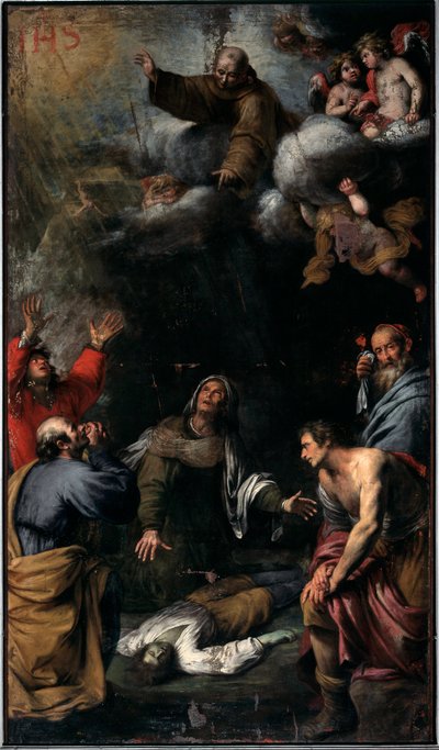 Cud św Bernardyna ze Sieny (olej na płótnie) autorstwa Giovanni Battista Carlone