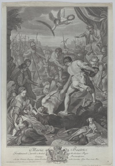 Męczeństwo pochowanego żywcem św. Witalisa z Mediolanu, 1776 r. autorstwa Giovanni Battista Cecchi