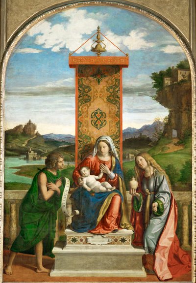 Dziewica z Dzieciątkiem między św. Janem Chrzcicielem i św.
Madeleine ... autorstwa Giovanni Battista Cima da Conegliano