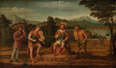 Wyrok Midasa. Konkurs muzyczny między Apollo i Marsjaszem autorstwa Giovanni Battista Cima da Conegliano