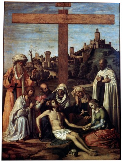 Opłakiwanie Chrystusa z karmelitą, ok. 1510. autorstwa Giovanni Battista Cima da Conegliano