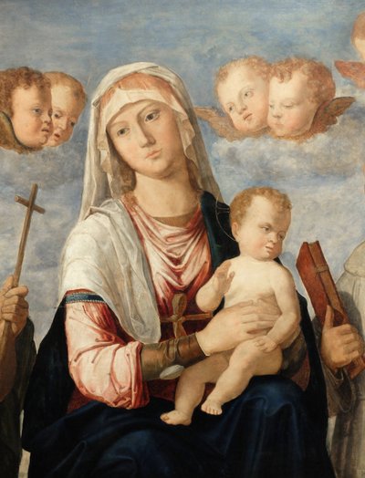 Dziewica z Dzieciątkiem między świętym Janem Chrzcicielem a świętym Franciszkiem, detal (obraz) autorstwa Giovanni Battista Cima da Conegliano