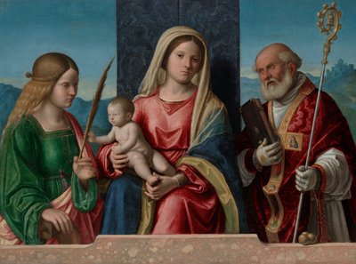 Dziewica z Dzieciątkiem ze świętymi Katarzyną i Mikołajem autorstwa Giovanni Battista Cima da Conegliano