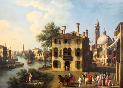 Widok na Brenta, niedaleko Dolo, koniec XVIII wieku. autorstwa Giovanni Battista Cimaroli