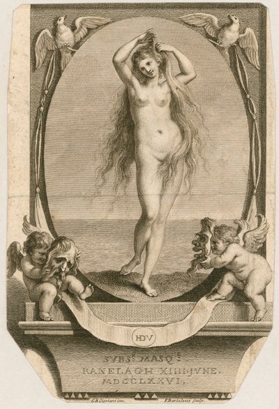 Bilet wstępu na bal maskowy w Ranelagh, Londyn, 14 czerwca 1776 r. autorstwa Giovanni Battista Cipriani