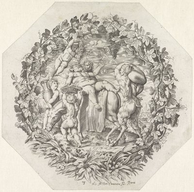 Bacchanal spotkał pijanego Silenusa autorstwa Giovanni Battista Costantini
