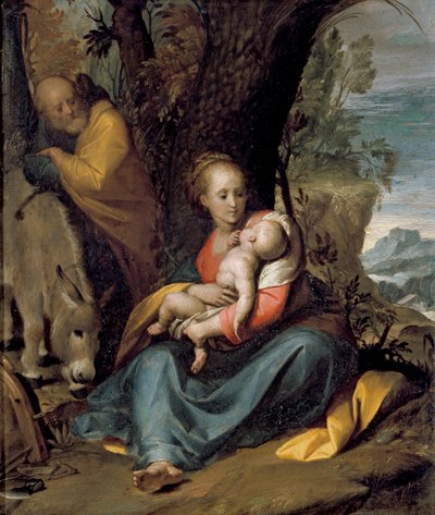 Odpoczynek podczas ucieczki do Egiptu, ok. 1598-1600 autorstwa Giovanni Battista Crespi