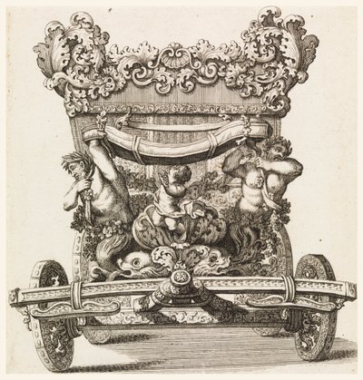 Widok z przodu pierwszego wagonu (1686 Lord Castlemaine autorstwa Andrea Cornelly po Ciro Ferri, 1687-1700 autorstwa Giovanni Battista Lenardi