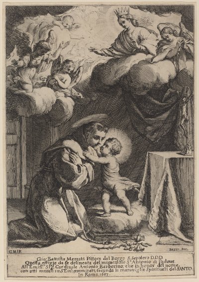 Św. Antoni z Padwy autorstwa Giovanni Battista Mercati