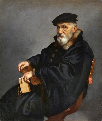 Włoski: Portret siedzącego starca autorstwa Giovanni Battista Moroni