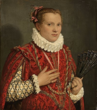 Portret młodej kobiety. 1560-78 autorstwa Giovanni Battista Moroni