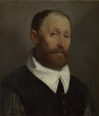 Portret mężczyzny z uniesionymi brwiami autorstwa Giovanni Battista Moroni