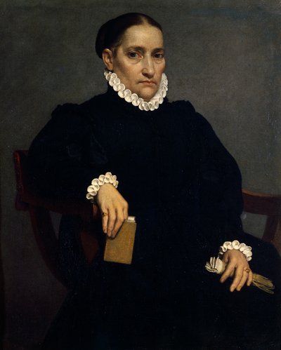 Portret starszej kobiety w czerni – Giovanni Battista Moroni (około 1525-1578) autorstwa Giovanni Battista Moroni