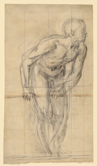 Stojący akt męski (recto); Stojący akt męski (verso) autorstwa Giovanni Battista Naldini