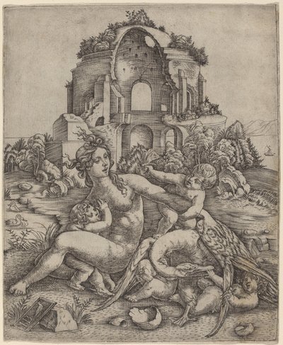 Leda i łabędź autorstwa Giovanni Battista Palumba
