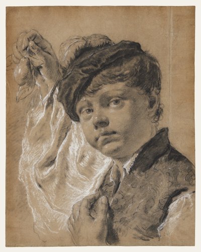 Chłopiec trzymający gruszkę (Giacomo Piazzetta) autorstwa Giovanni Battista Piazzetta