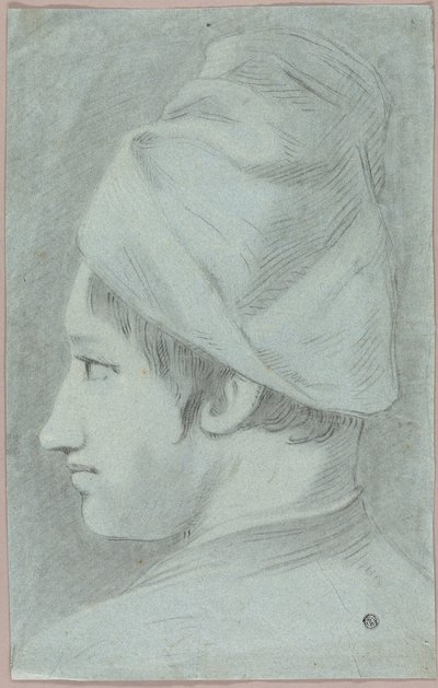 Głowa chłopca w kapeluszu z profilu autorstwa Giovanni Battista Piazzetta