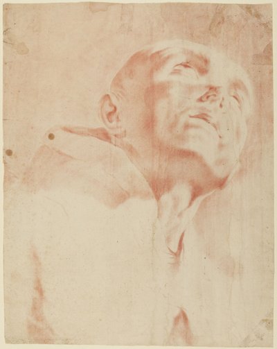Głowa mnicha spoglądającego w górę autorstwa Giovanni Battista Piazzetta