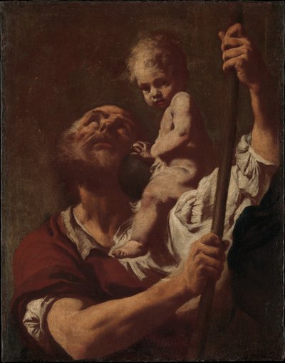 Święty Krzysztof niosący Dzieciątko Jezus autorstwa Giovanni Battista Piazzetta