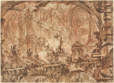 Wspaniałe wnętrze pałacowe autorstwa Giovanni Battista Piranesi