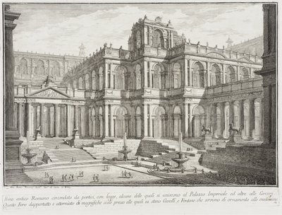 Starożytne forum otoczone portykami autorstwa Giovanni Battista Piranesi