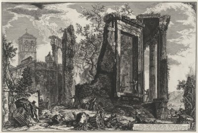 Inny widok Tempio della Sibilla w Tivoli (z: Vedute di Roma) autorstwa Giovanni Battista Piranesi