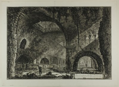 Kolejny widok wnętrza willi Mecenasa w Tivoli z Widoków Rzymu autorstwa Giovanni Battista Piranesi