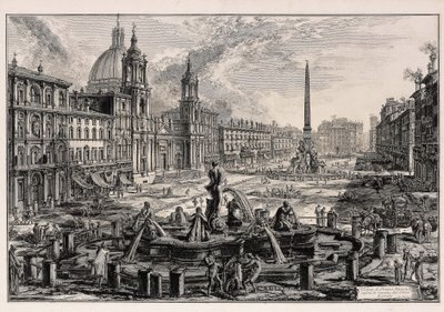 Widok na Piazza Navona w Rzymie (z: Vedute di Roma) autorstwa Giovanni Battista Piranesi