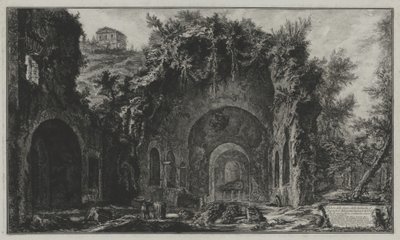 Widok źródła i groty Egerii poza Porta Capena albo San Sebastiano, z: Vedute di Roma autorstwa Giovanni Battista Piranesi