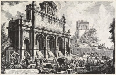 Widok Castello dell’Acqua Paola na Monte Aureo (Gianicolo) autorstwa Giovanni Battista Piranesi