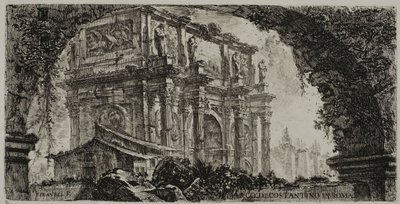 Łuk Konstantyna w Rzymie, tablica 9 z niektórych widoków łuków triumfalnych i innych zabytków autorstwa Giovanni Battista Piranesi