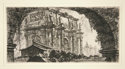 Łuk Konstantyna w Rzymie, z niektórych widoków łuków triumfalnych i innych zabytków autorstwa Giovanni Battista Piranesi